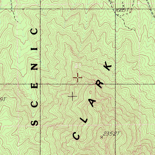 Topographic Map of Clark Mountain Natural Arch, CA