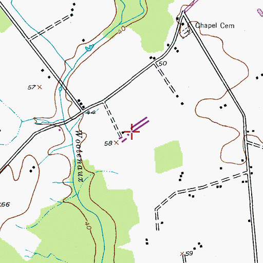 Topographic Map of Hutchinson Farms, MD