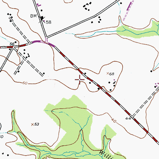 Topographic Map of Adventure Farms, MD