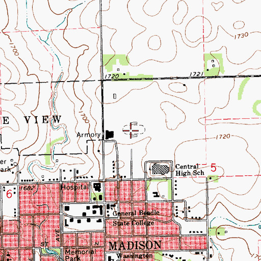 Topographic Map of Trojan Field, SD