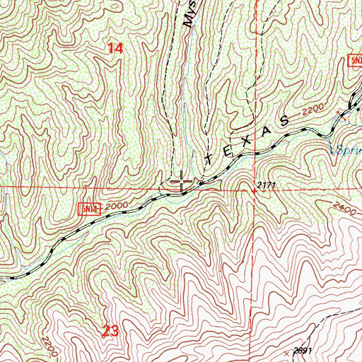 Topographic Map of Mystic Canyon, CA