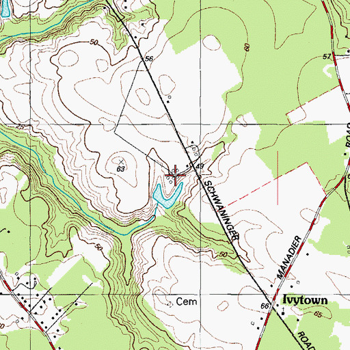 Topographic Map of Mount Pleasant Farm, MD