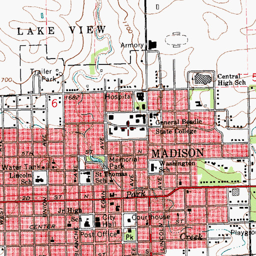 Topographic Map of Kennedy Center, SD