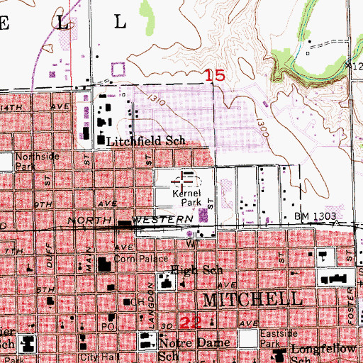 Topographic Map of Joe Quintal Field, SD