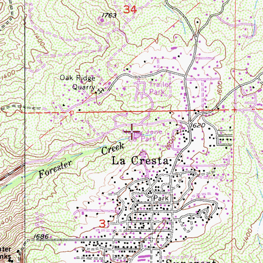 Topographic Map of Nancy Jane County Park, CA