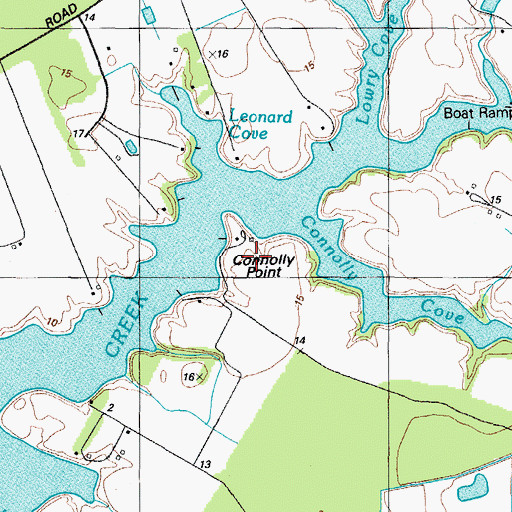 Topographic Map of Connolly Point Farms, MD