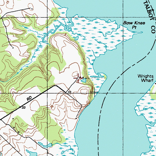 Topographic Map of Mallard Point Farm, MD