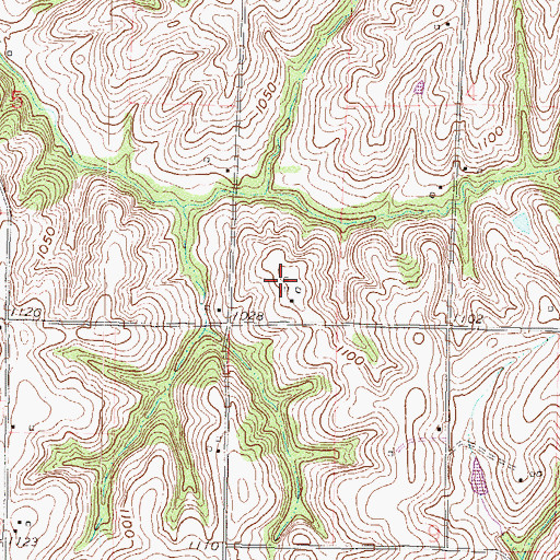 Topographic Map of Meng Farms, KS