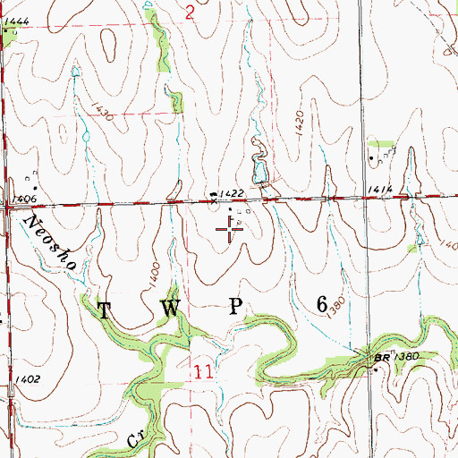 Topographic Map of Comp Farm, KS