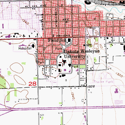 Topographic Map of Smith Hall, SD