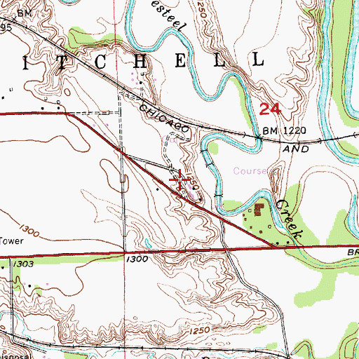 Topographic Map of Wild Oak Golf Club, SD