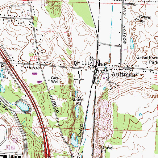 Topographic Map of Airport 77 Industrial Center, OH