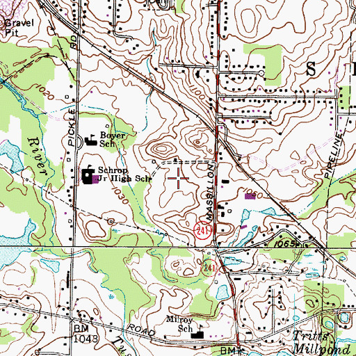 Topographic Map of Massillon Road Industrial Park, OH