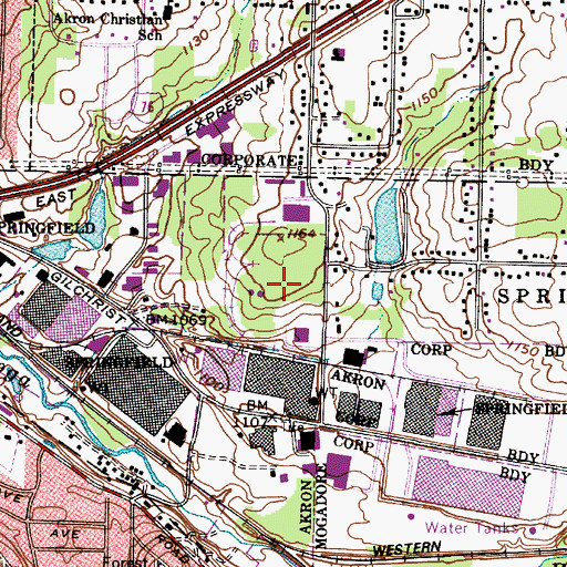 Topographic Map of Munroe Road Industrial Park, OH