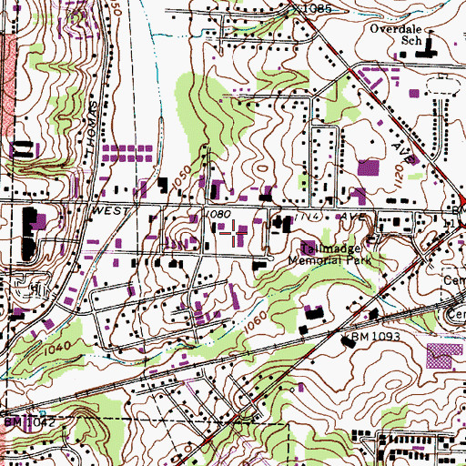 Topographic Map of Tallmadge Industrial Park, OH