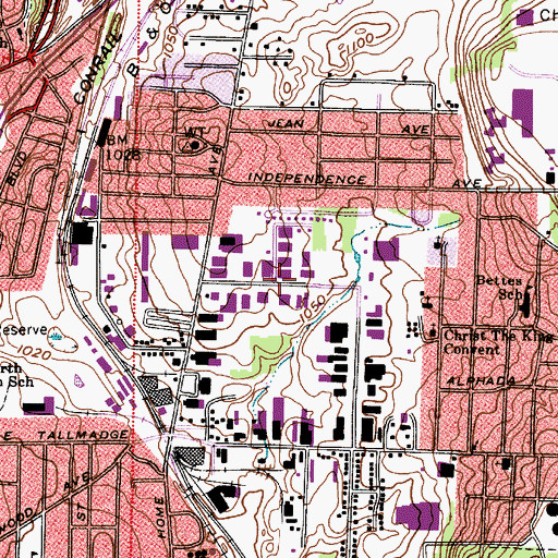 Topographic Map of Walsh Industrial Park, OH