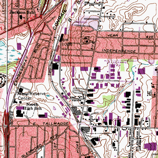 Topographic Map of Chapel Centre Industrial Park, OH