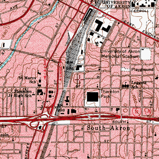 Topographic Map of Grant - Washington Industrial Park, OH