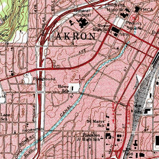 Topographic Map of Opportunity Park Industrial Park, OH
