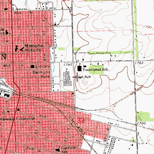 Topographic Map of Main Building, SD