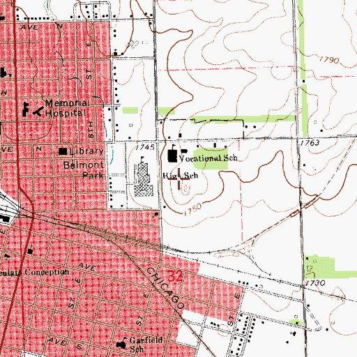 Topographic Map of Agriculture and Custom Paint and Fab Building, SD