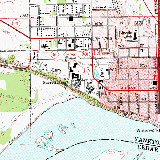 Topographic Map of Bishop Marty Chapel, SD