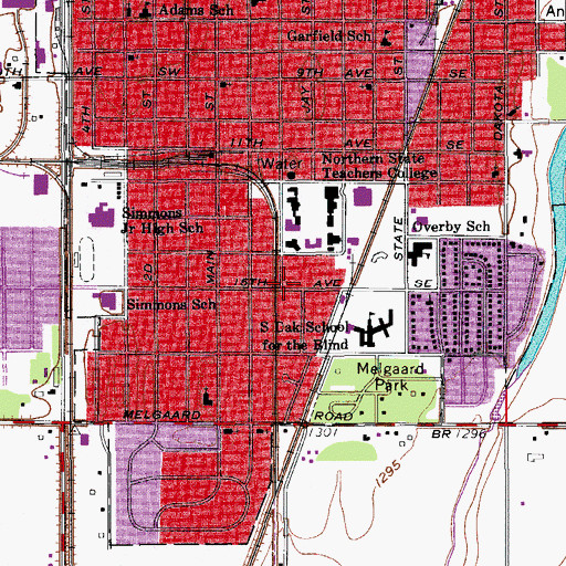 Topographic Map of Steele Hall, SD