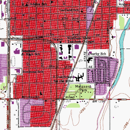 Topographic Map of McArthur-Welsh Hall, SD
