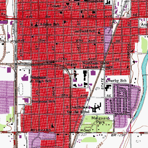 Topographic Map of Lincoln Hall, SD