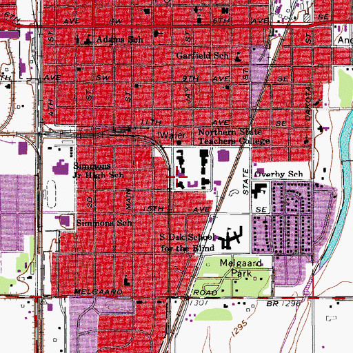 Topographic Map of Student Center, SD