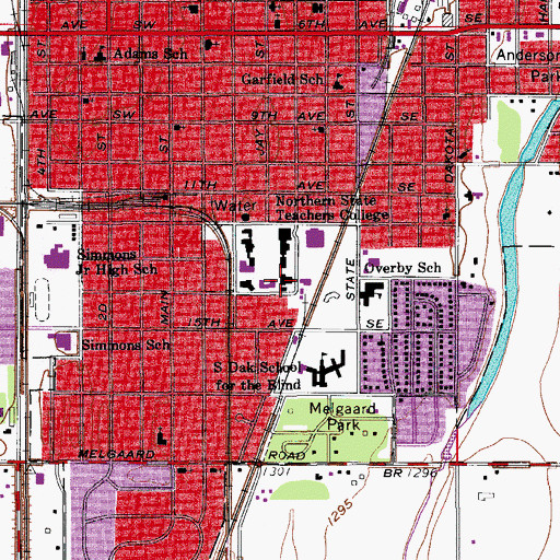 Topographic Map of H P Gerber Building, SD