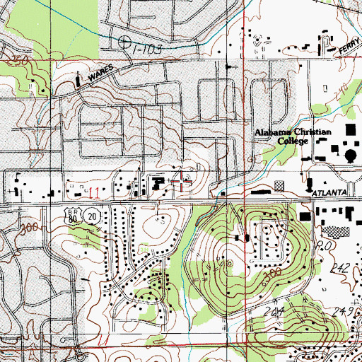 Topographic Map of Eastmont Baptist Church, AL