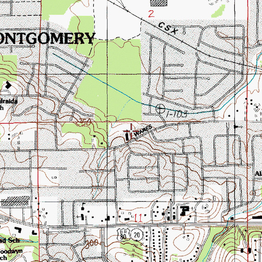 Topographic Map of Wares Ferry Road Baptist Church, AL