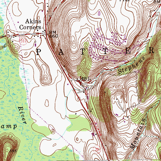 Topographic Map of School Number 2 (historical), NY