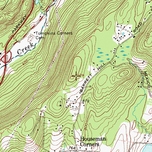 Topographic Map of Barrett Hill, NY
