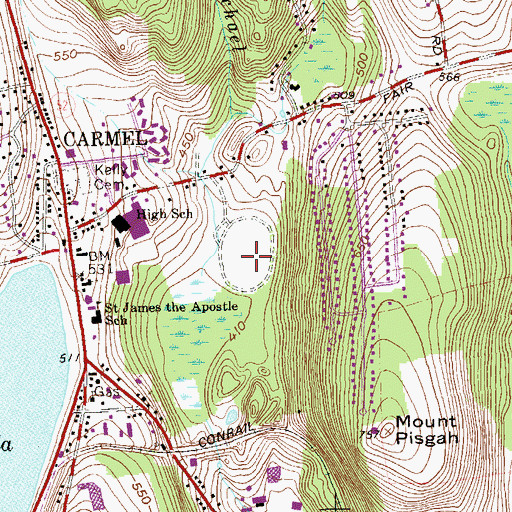 Topographic Map of Gleneida Trotting Park, NY