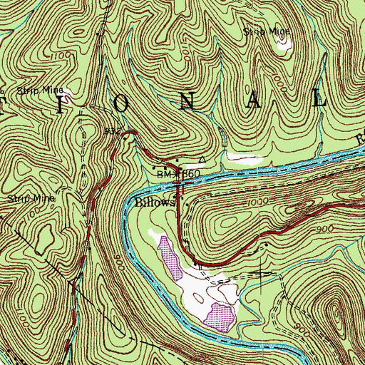 Topographic Map of Evans Ferry (historical), KY