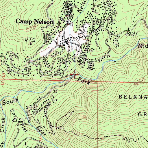 Topographic Map of Nelson Creek, CA