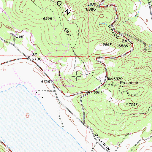 Topographic Map of Nelson Ridge, CA