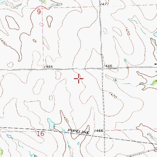 Topographic Map of Johnson Farms, KS