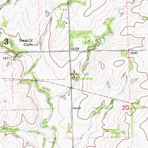 Topographic Map of Eisenhut Farm, KS