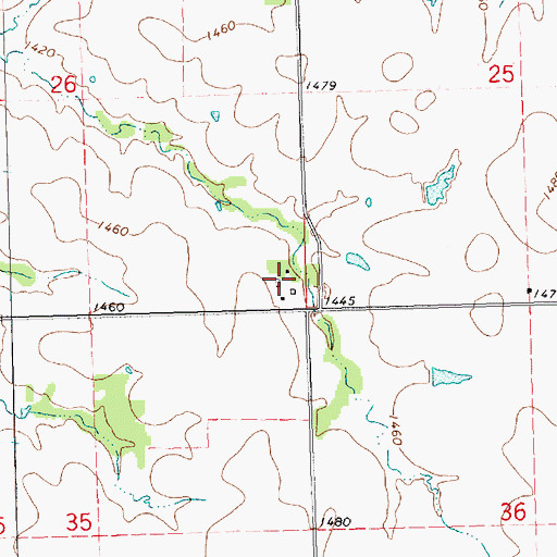 Topographic Map of Pattersons Farm, KS