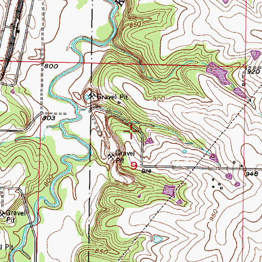 Topographic Map of Sunflower Quarry, KS