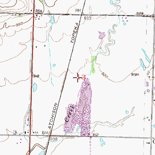 Topographic Map of Ottawa Quarry, KS