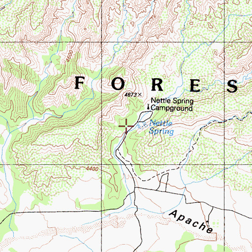 Topographic Map of Nettle Spring, CA
