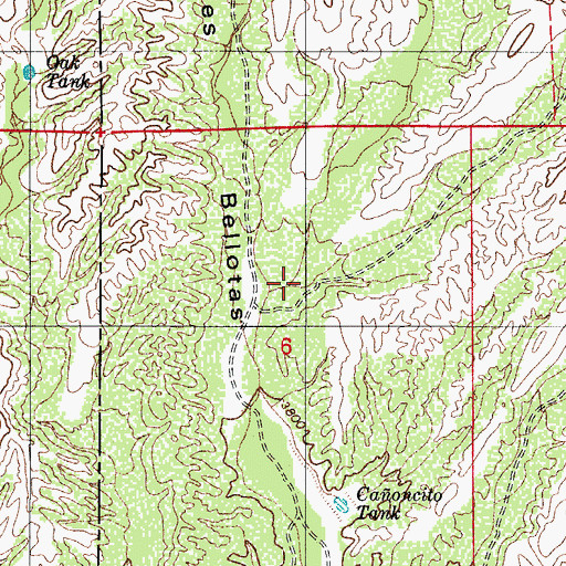 Topographic Map of Caoncito, AZ