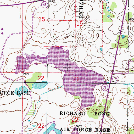 Topographic Map of Vern Wolf Lake, WI