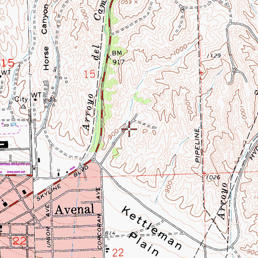 Topographic Map of Avenal Landfill, CA
