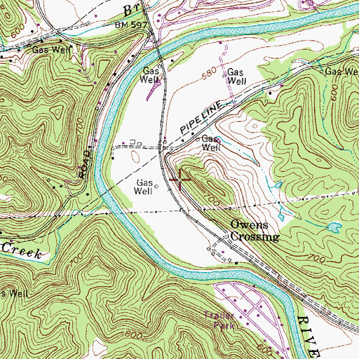 Topographic Map of Floral Oaks Cemetery, WV