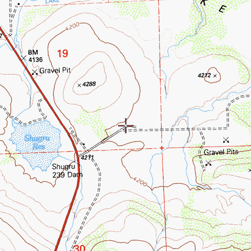 Topographic Map of Bass Hill Landfill, CA